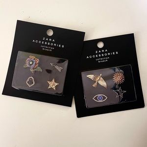 Two Zara Brooch Collection Sets